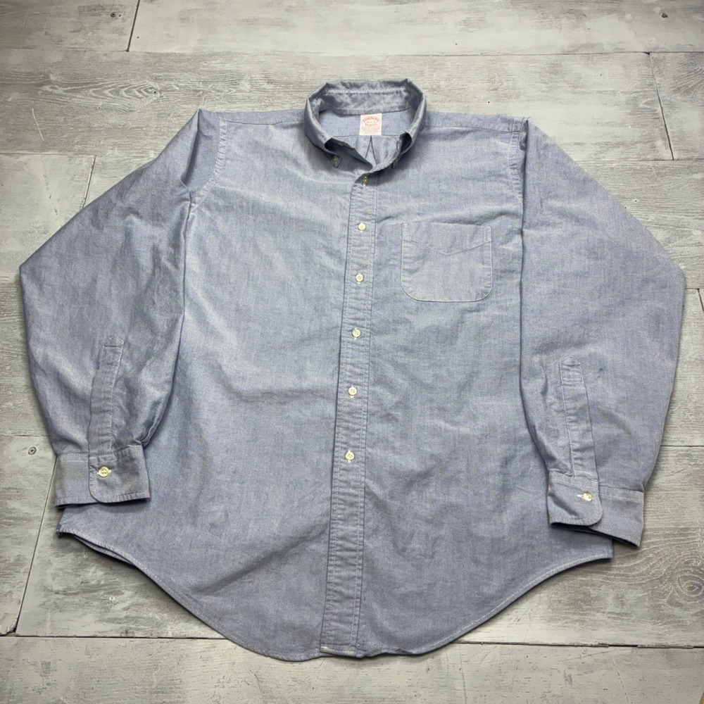 Brooks Brothers Makers Shirt Men 16.5 5 Supima Oxford Cloth Button OCBD USA Made